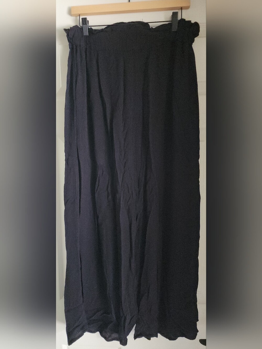 Wide Leg Gauzey Pants With Elastic Waist